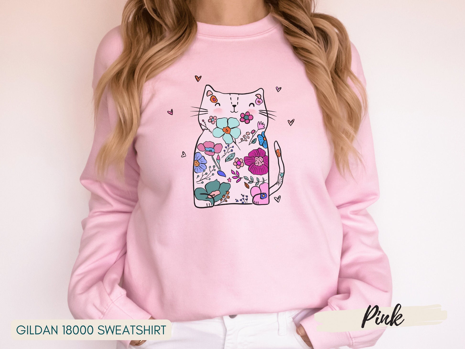 Cat Sweatshirt for Women, Cute Cat Sweatshirt, Cat Lover Sweatshirt, Funny Valentines Day Sweater, Cat Mom Sweatshirt - Mardonyx Sweatshirt