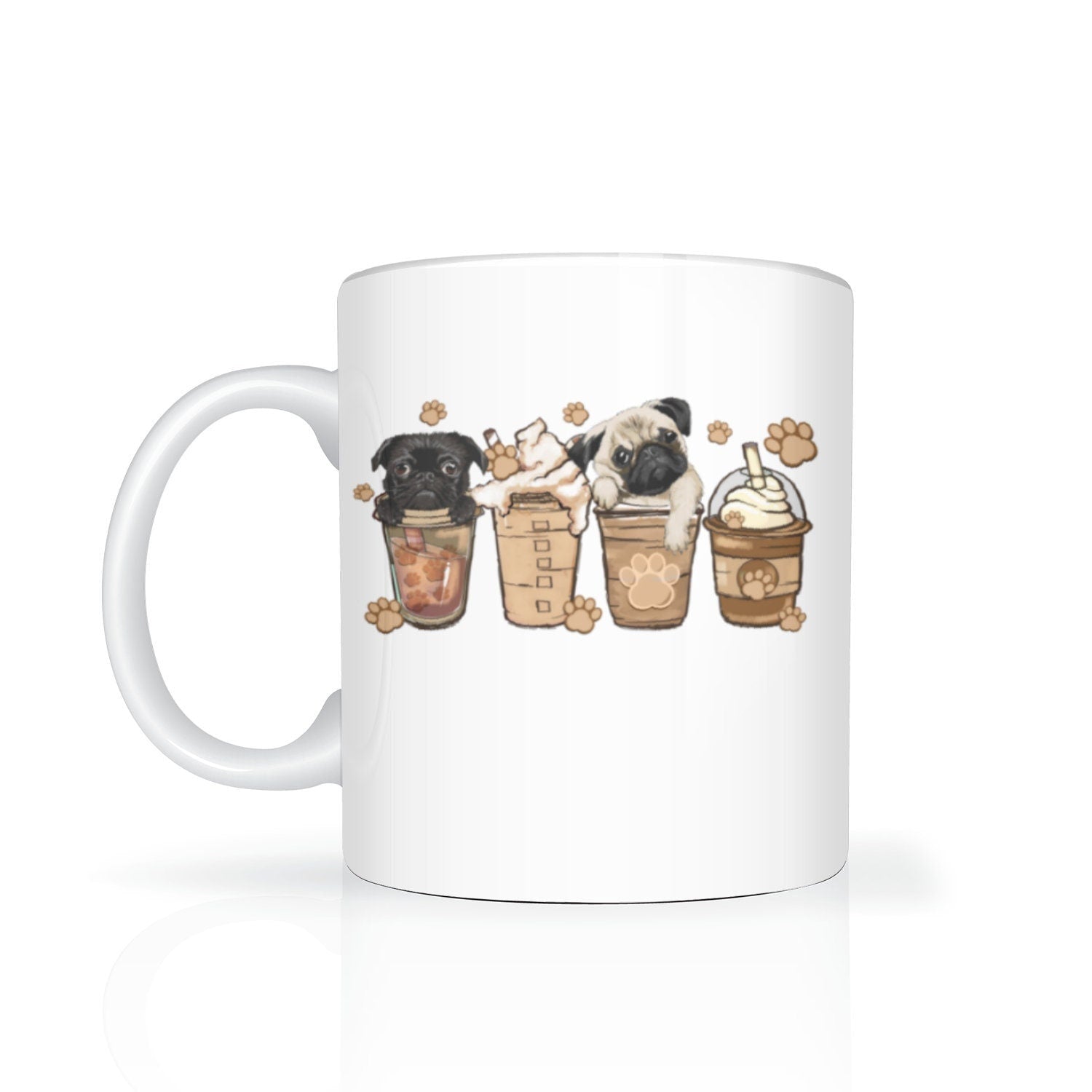 Black and Sable Pug Coffee Mug, Pug Mom, New Pug Mom Gift, Dog Lover Gift, Pug Gift, Pug Decor - Mardonyx Mug