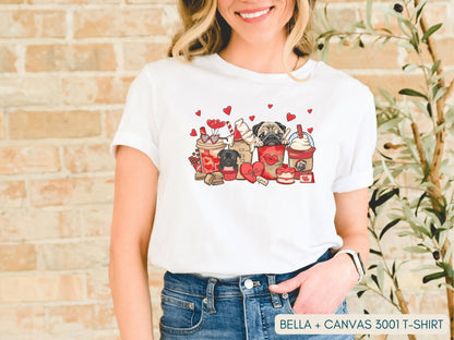 Pug Valentine Shirt, Pug Lover Gift for Valentine's Day, Black Pug