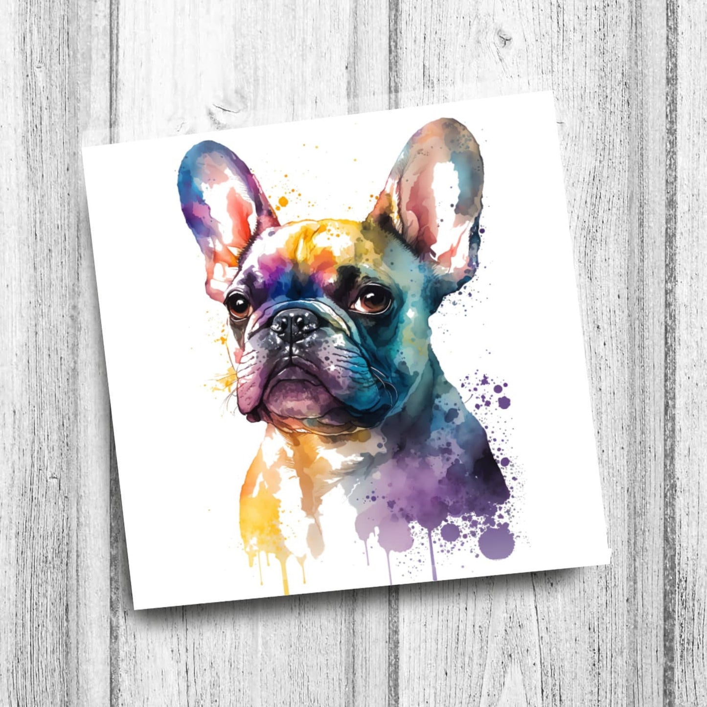French Bull Dog Glass Coaster, Colorful Coasters for Drinks