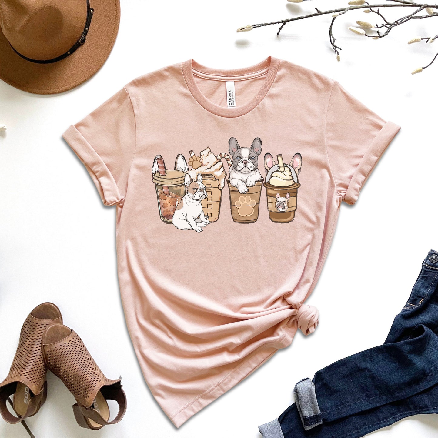 French Bulldog Coffee Lover T-Shirt French Bulldog Gift Frenchie Mom Shirt Mother's Day Gift Frenchie Lover Gift - Mardonyx T-Shirt