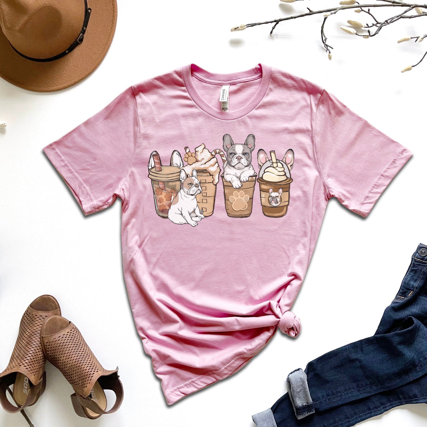 French Bulldog Coffee Lover T-Shirt French Bulldog Gift Frenchie Mom Shirt Mother's Day Gift Frenchie Lover Gift