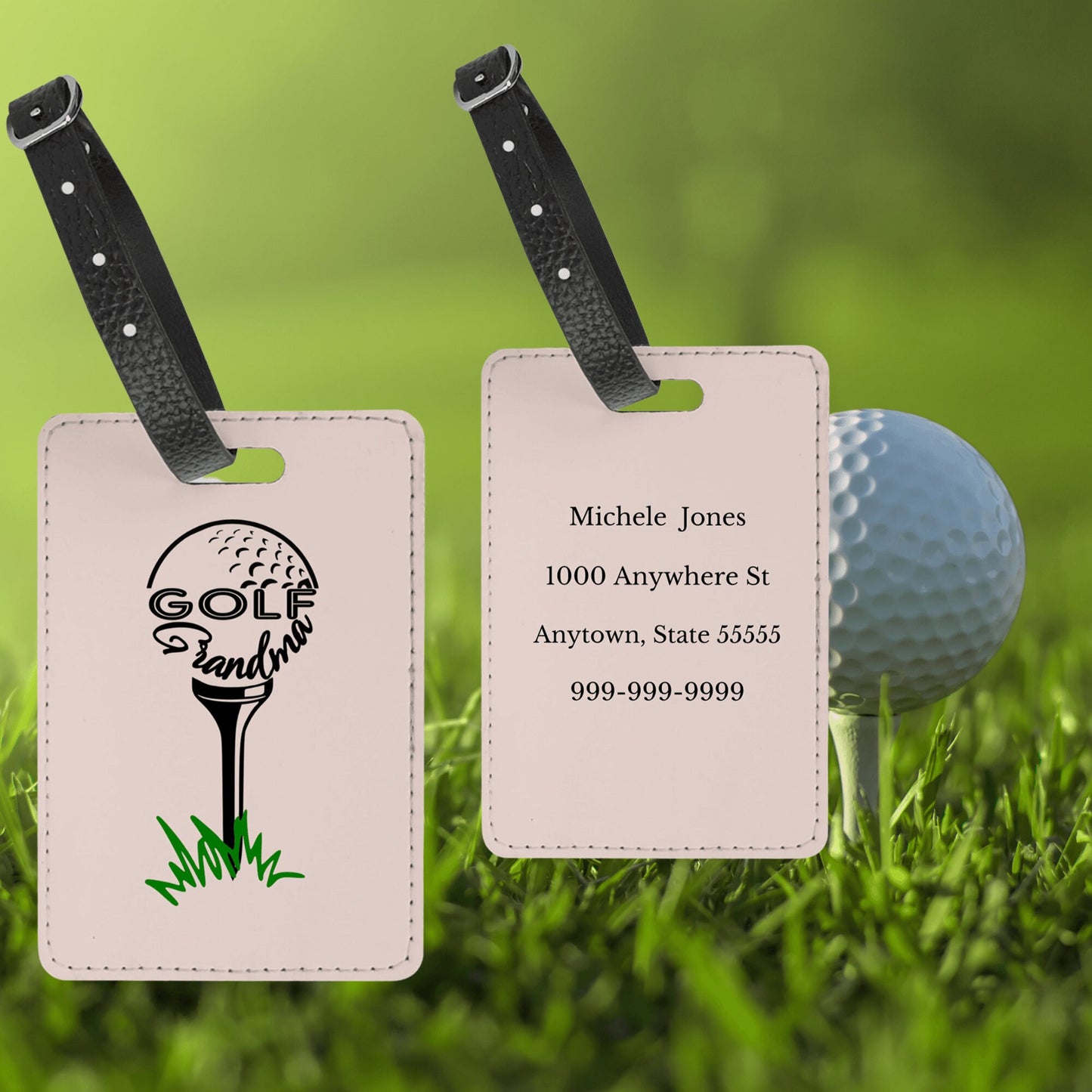 Personalized Women's Golf Bag Tag | Custom Golf Bag Identification for Golf Mom or Golf Grandma | Golf Gifts for Women | Gift for Mom