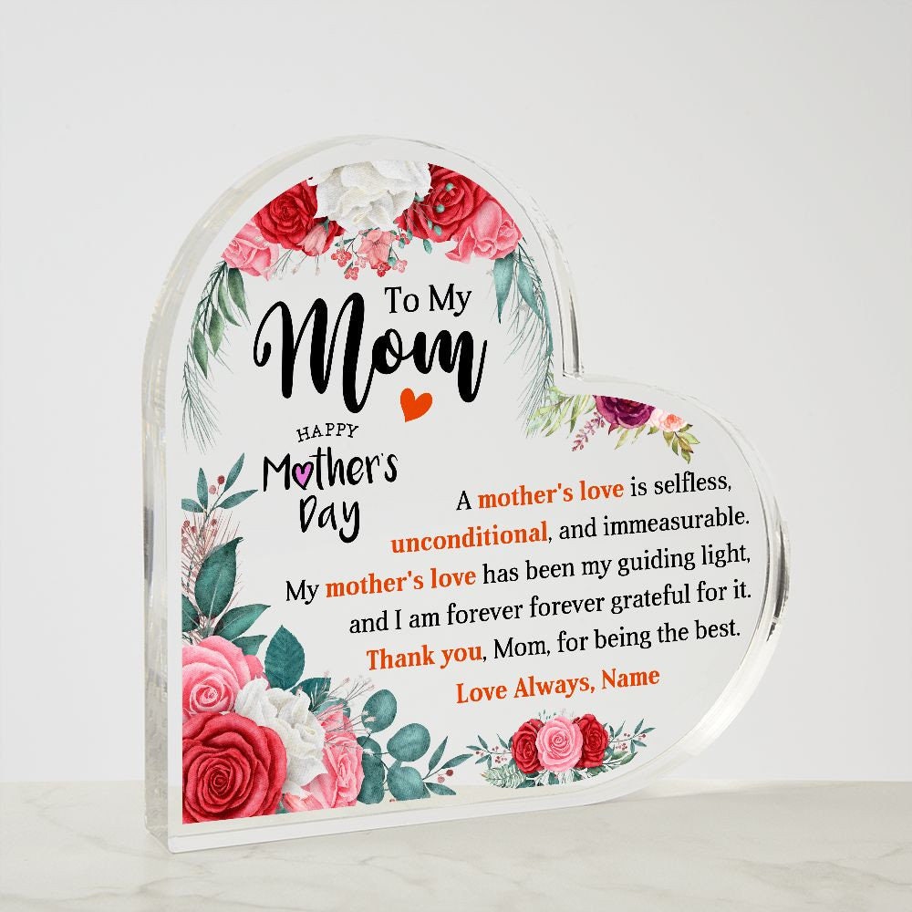 Personalized Mother's Day Acrylic Plaque Gift for Mom Mothers Day Gift From Daughter Mothers Day Card Keepsake Gift Ideas