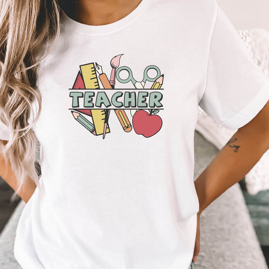 Retro Teacher T-Shirt, Gifts for Teachers, Hello Teach, Teacher Appreciation Gift, Back to School Shirt, Teacher Gifts, Kindergarten Tee