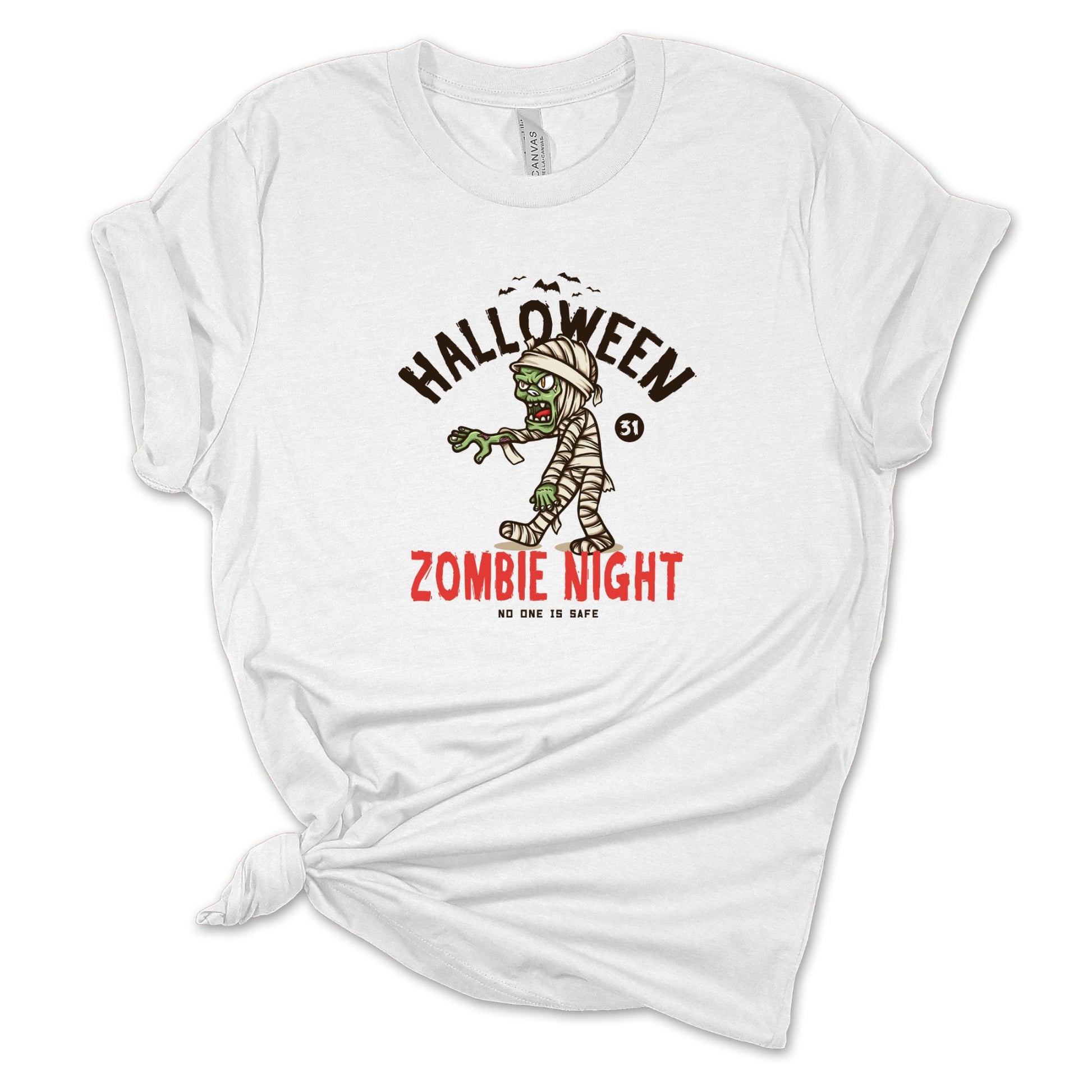 Halloween Zombie Night T-Shirt, Funny Halloween Tee Shirt, Women Cute Halloween T-Shirt, October Unisex T-Shirt, Funny Graphic Tee