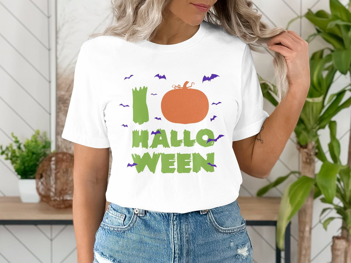 I Love Hallo, Halloween Shirt, Funny Halloween T-Shirt, Retro Halloween T-Shirt, Vintage Halloween Shirt for Women Men Boys Girls