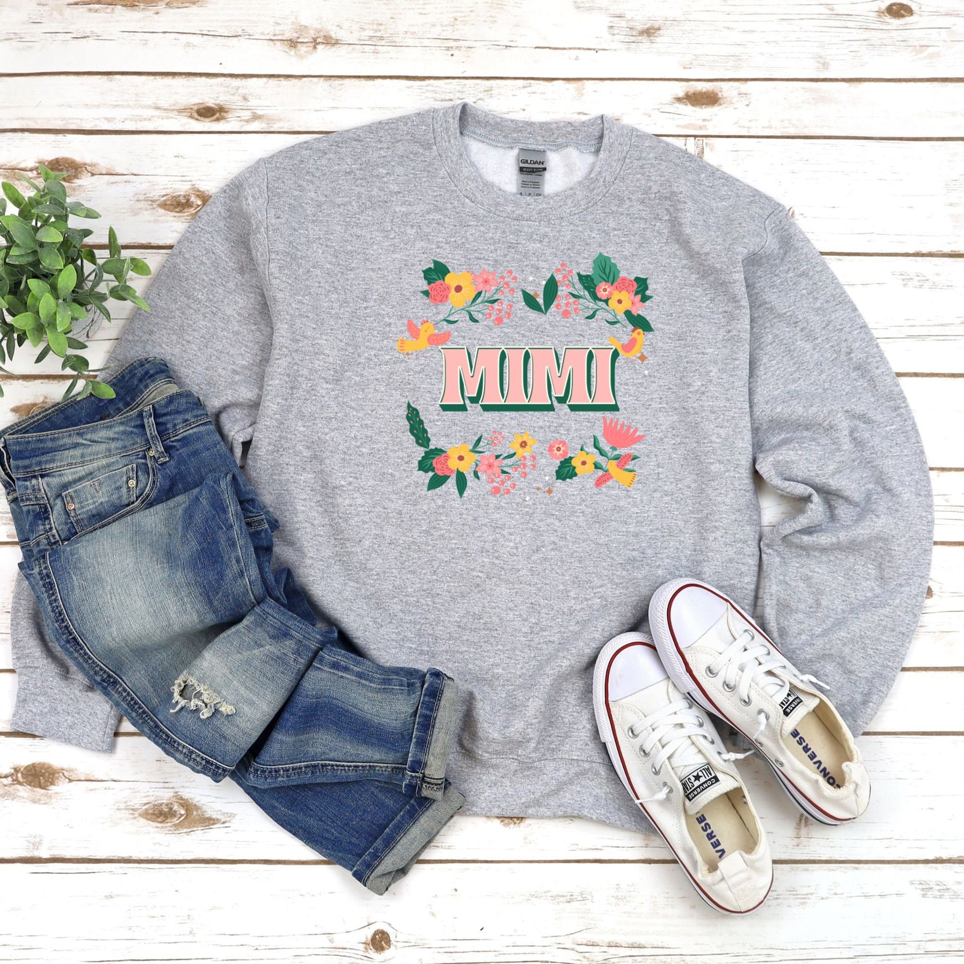 Mimi Floral Sweatshirt, Mimi Shirt, Grandmother Sweatshirt, Gift for Mimi, Mothers Day Sweatshirt, Pregnancy Announcement to Mimi