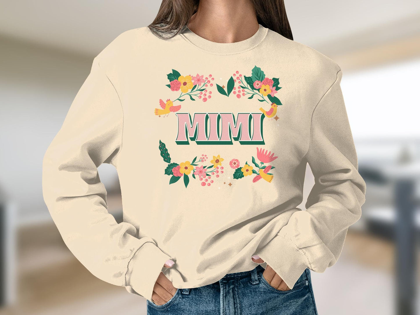 Mimi Floral Sweatshirt, Mimi Shirt, Grandmother Sweatshirt, Gift for Mimi, Mothers Day Sweatshirt, Pregnancy Announcement to Mimi