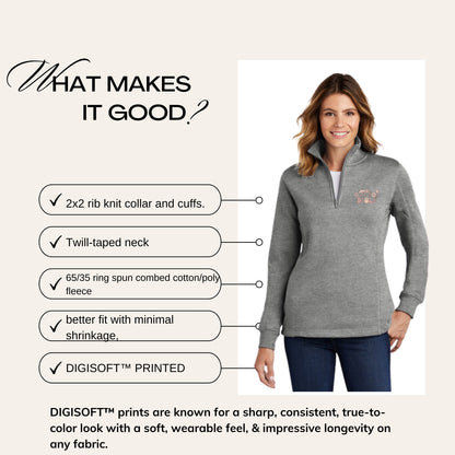 Doula Sweatshirt, Doula Gift, Doula Business, Womens 1/4 Zip LST253 Pullover - Mardonyx Sweatshirt