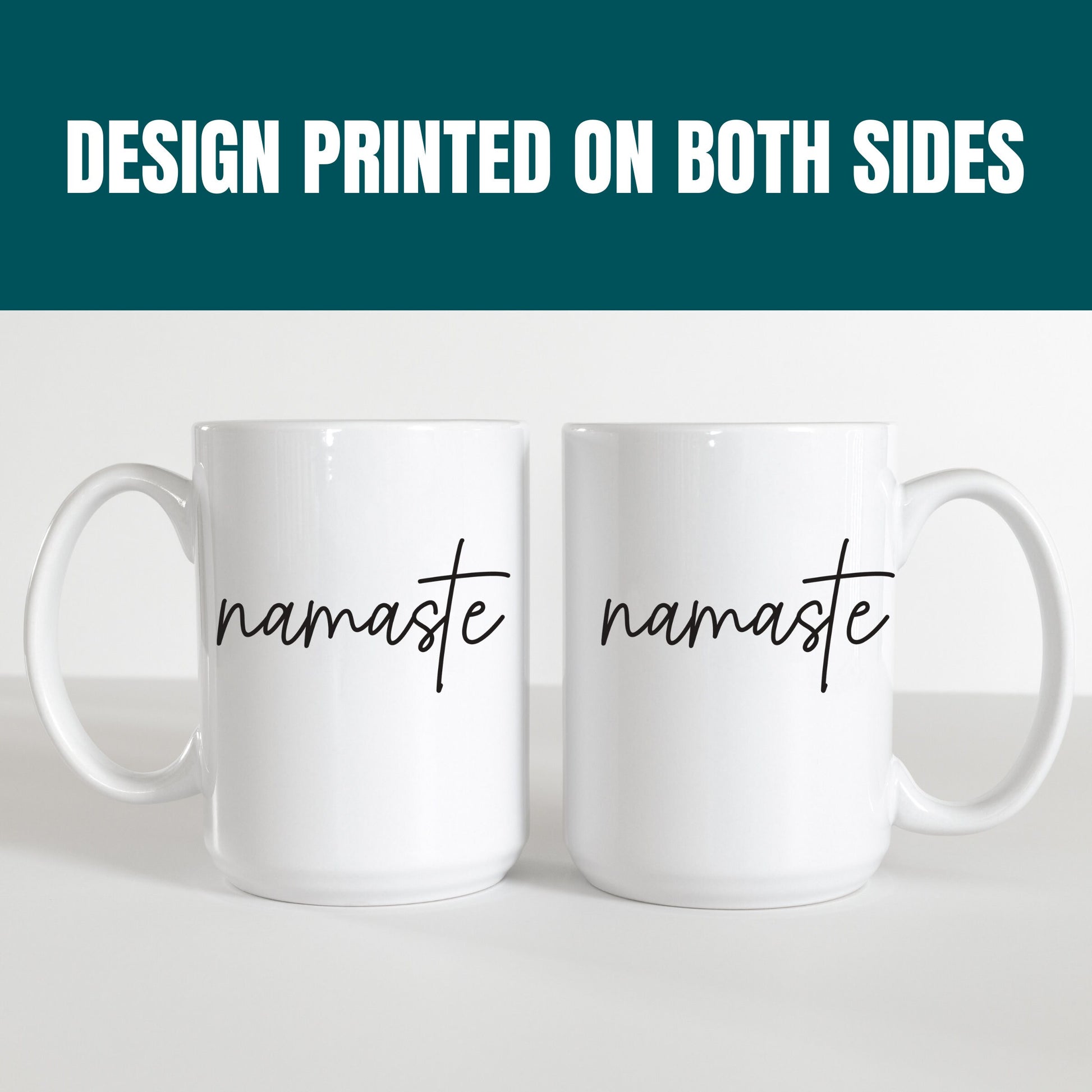 Namaste Coffee Tea Mug, Yoga Mug, Gift for Yoga Instructor, Namaste Decor