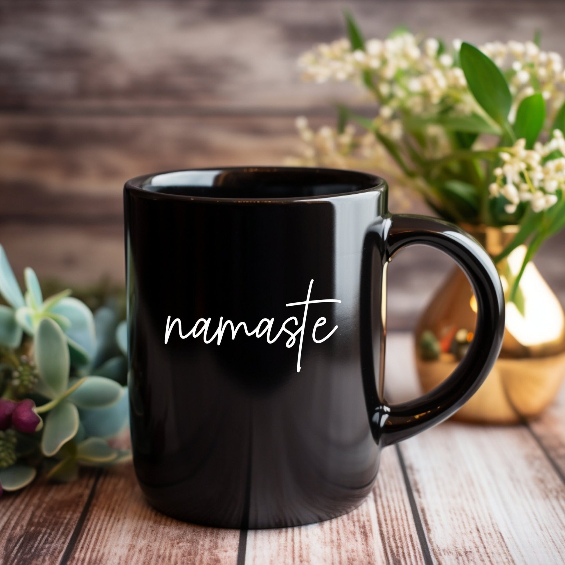 Namaste Coffee Tea Mug, Yoga Mug, Gift for Yoga Instructor, Namaste Decor